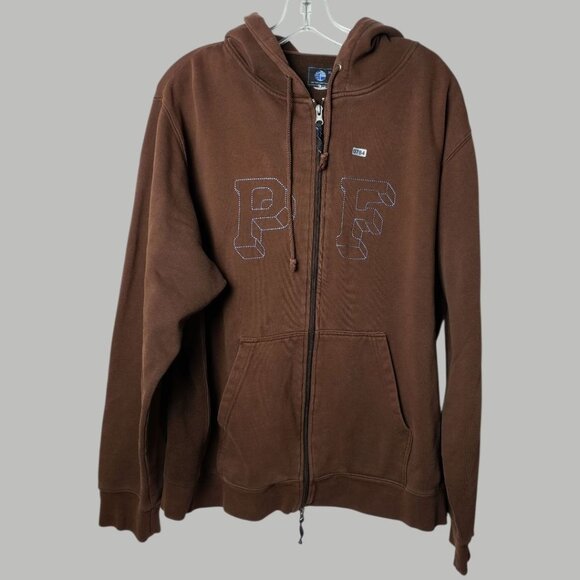 Paul FrankZip-Up Hoodie Fleece Lined WithEmbroidery Brown Xlarge